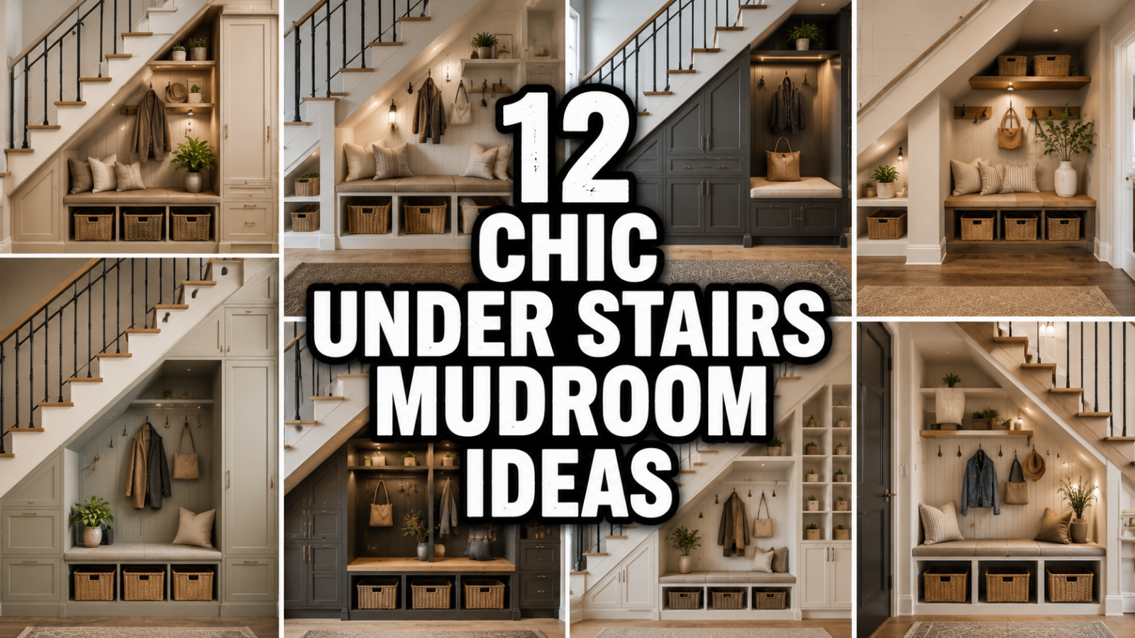 Chic Mudroom Under Stairs Ideas