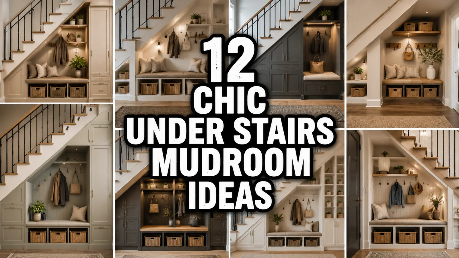 Chic Mudroom Under Stairs Ideas