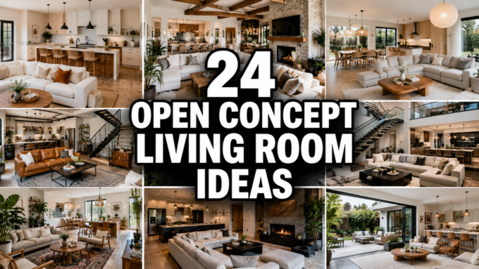 24 Open Concept Living Room Ideas to Copy