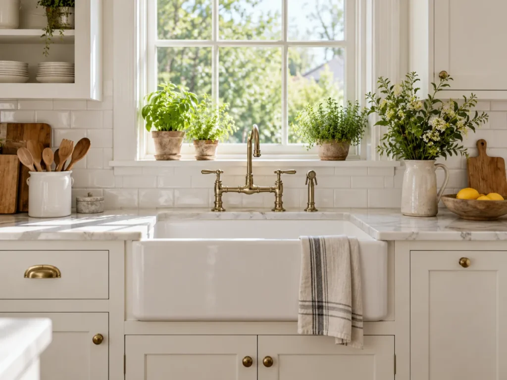 Apron Front Farmhouse Sink - modern farmhouse kitchen ideas