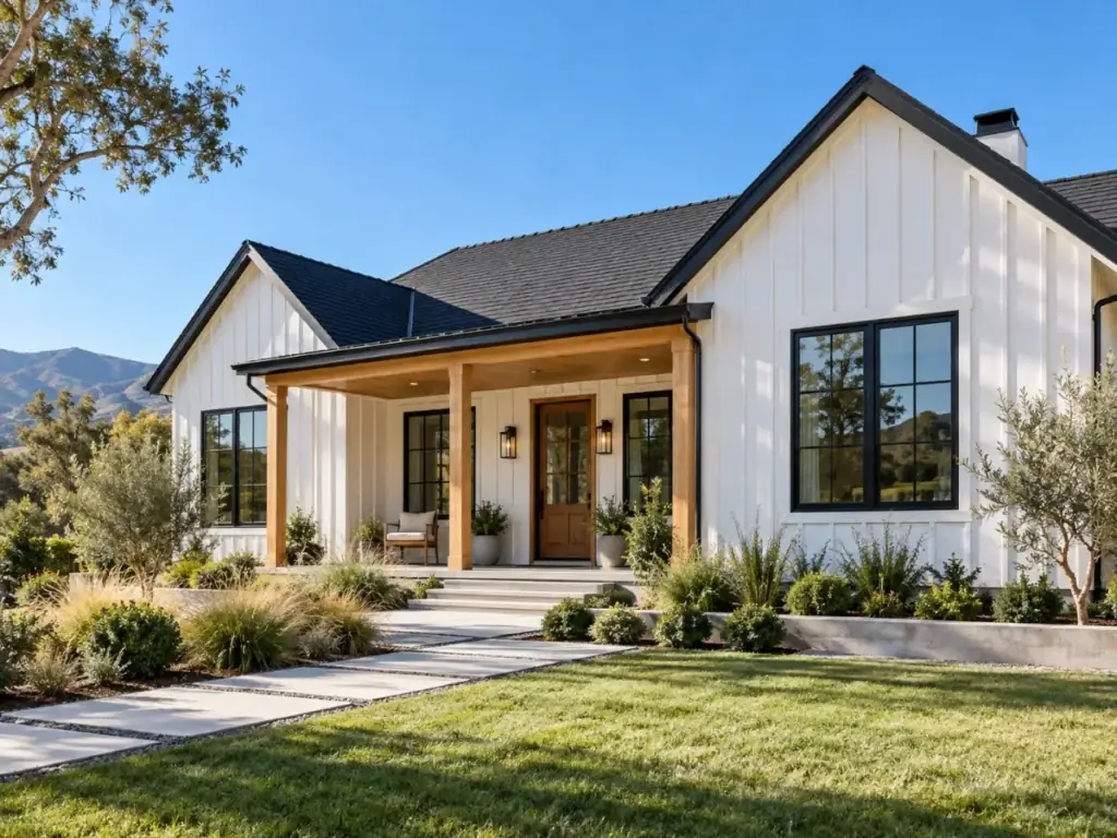 Bungalow with Vertical Board and Batten - modern bungalow designs