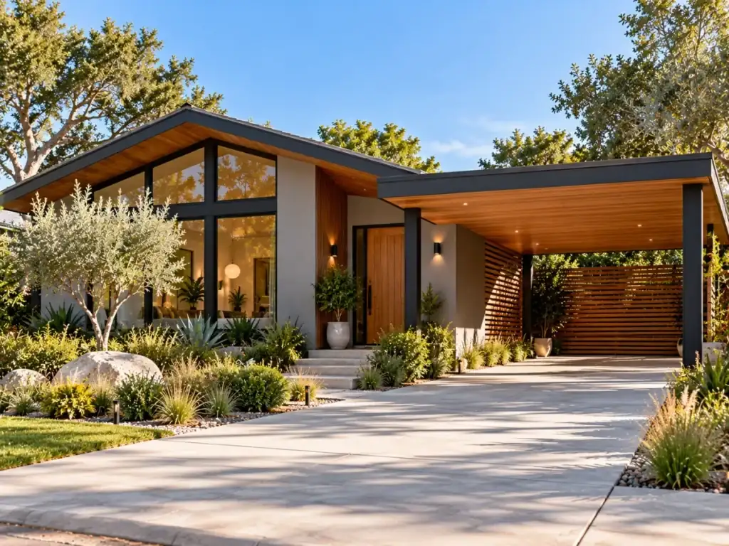 Bungalow with Covered Carport - modern bungalow designs