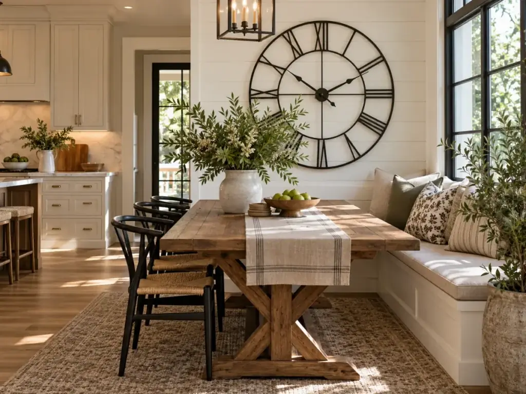 Large Statement Clock - modern farmhouse kitchen ideas
