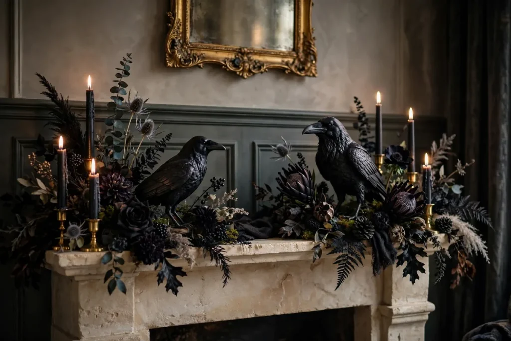 Crow and Raven Accents - indoor halloween decor ideas