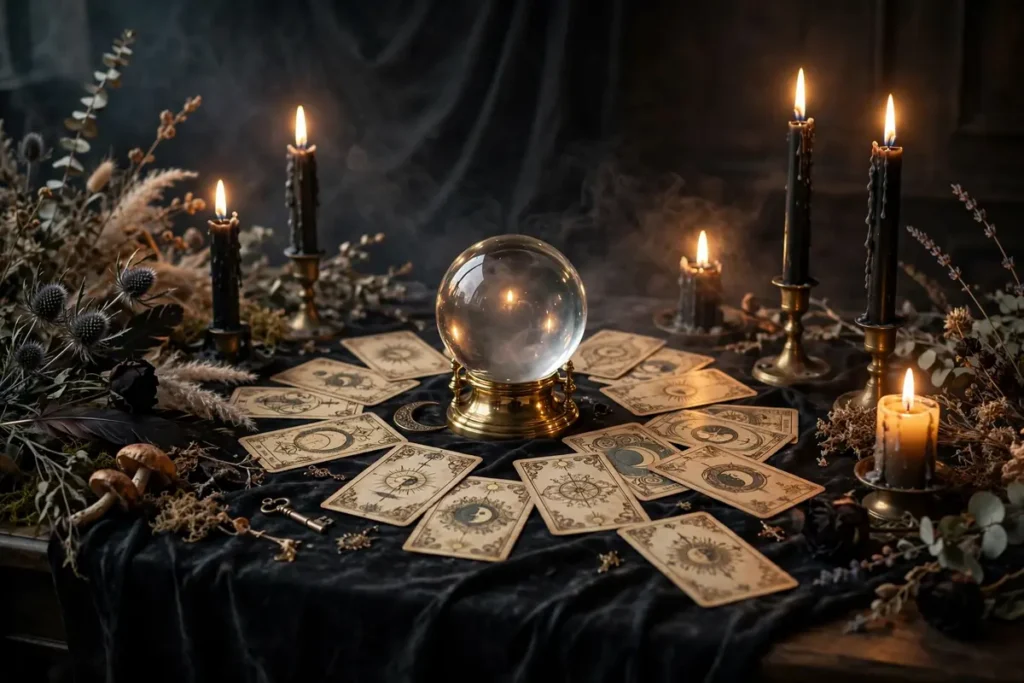 Spooky Seance Table - indoor halloween decor ideas