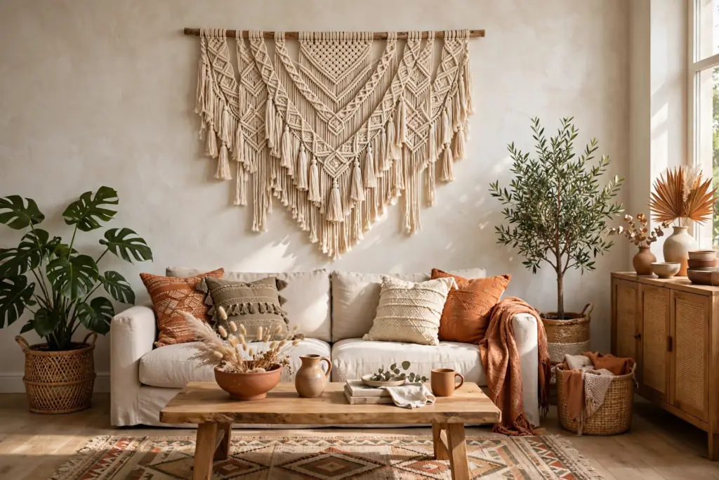 Macramé Wall Hangings - boho living room decor ideas