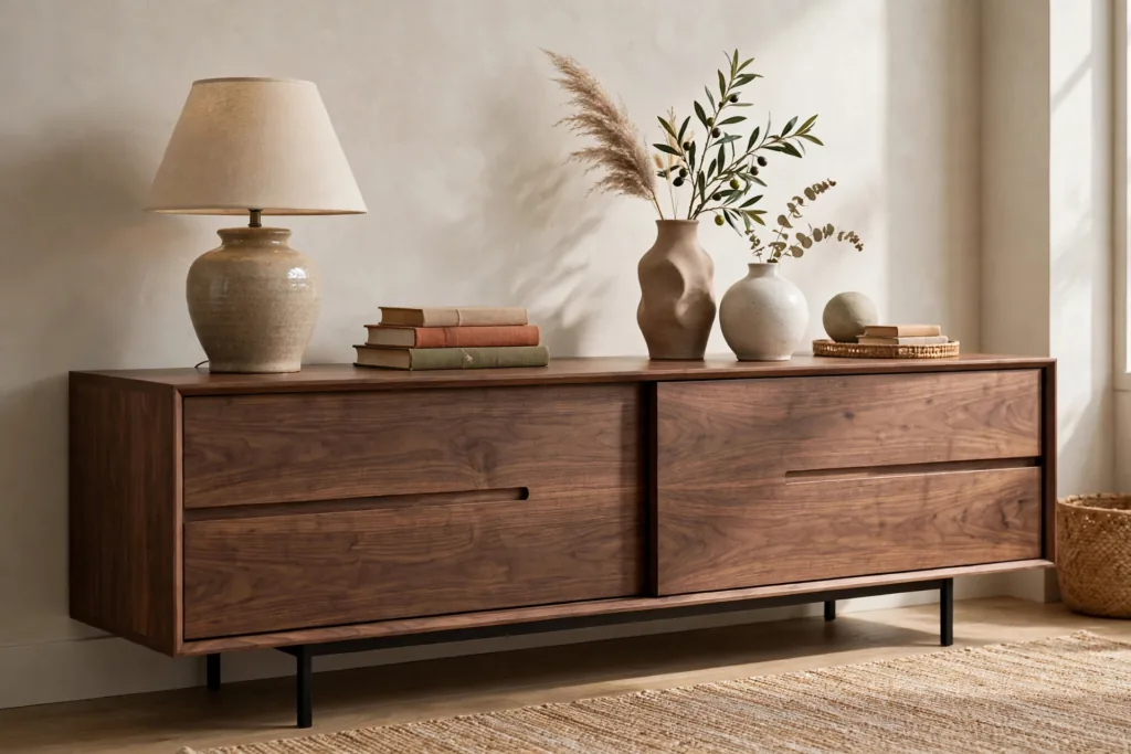 Low-Profile Credenza - mid century modern living room decor ideas