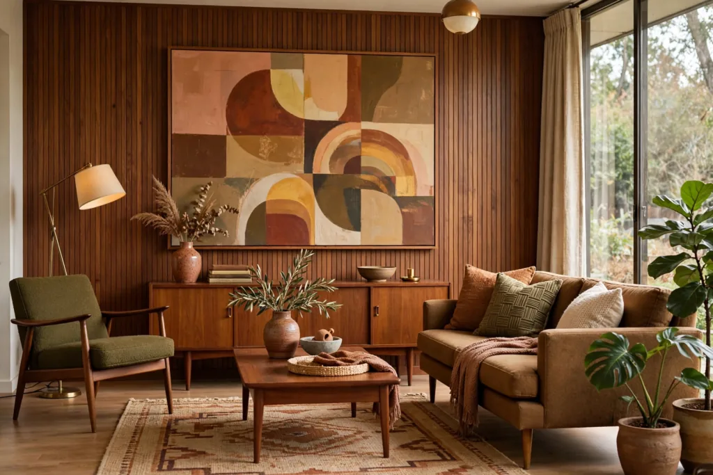 Abstract Retro Art - mid century modern living room decor ideas