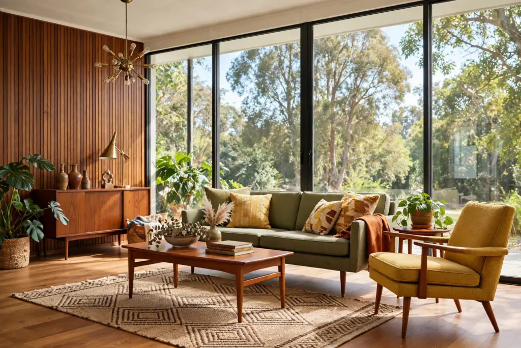 Large Windows and Natural Light - mid century modern living room decor ideas