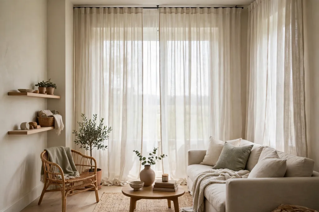 Floor-to-Ceiling Curtains - small living room decor ideas