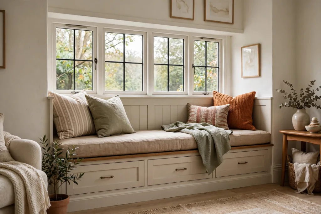 Built-In Window Seat - small living room decor ideas