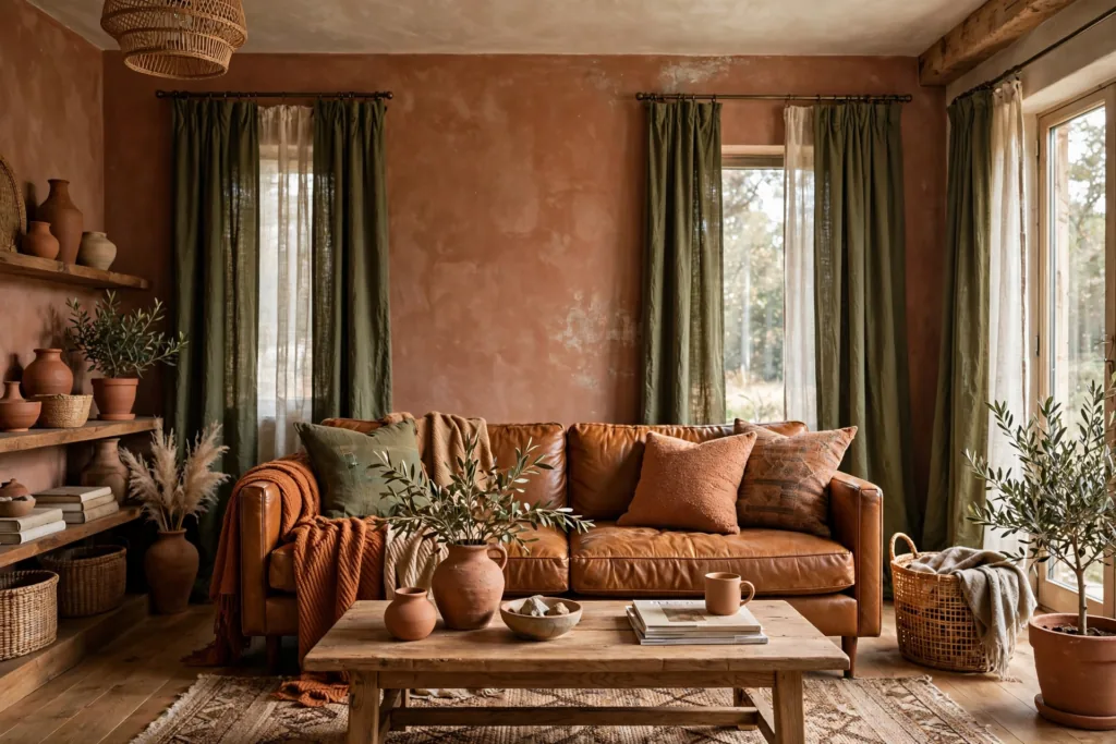 Warm Earthy Color Palette - cozy living room ideas
