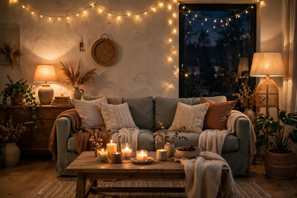 Warm Ambient Lighting - cozy living room ideas