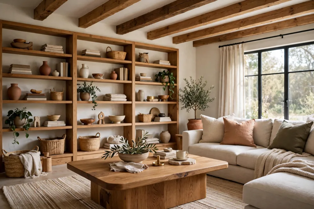 Warm Wood Accents - living room decor ideas