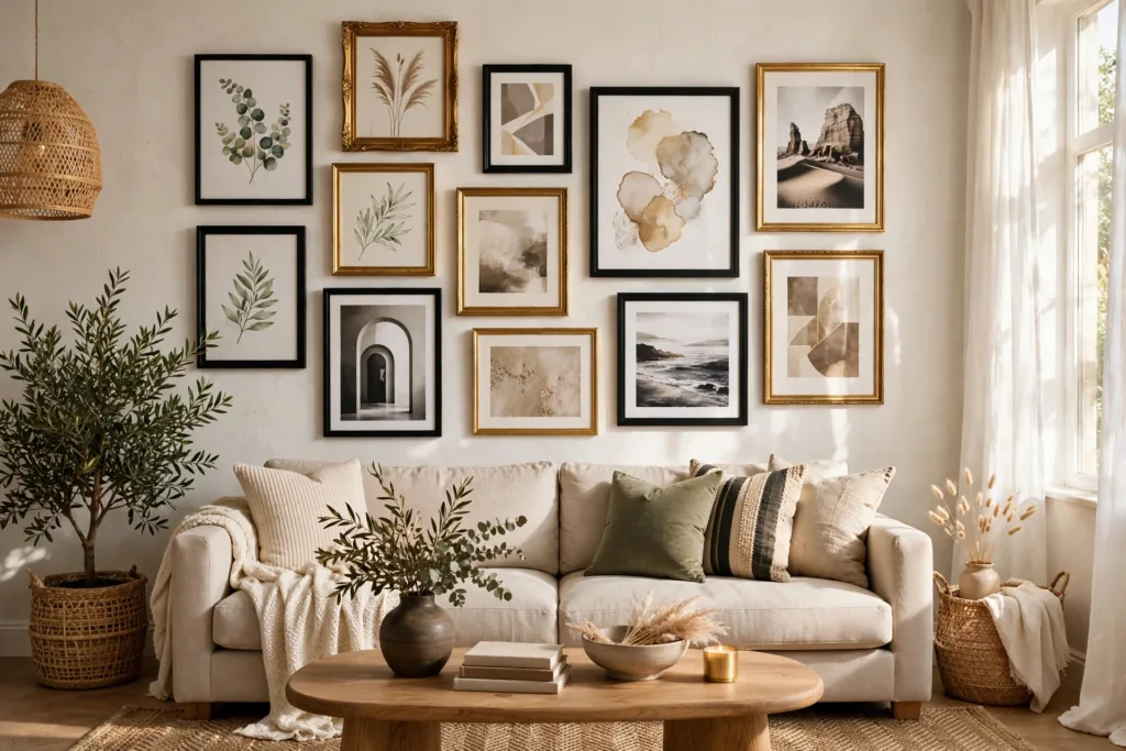 Statement Gallery Wall - living room decor ideas