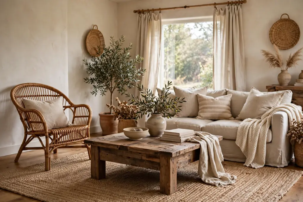 Mix of Natural Textures - living room decor ideas
