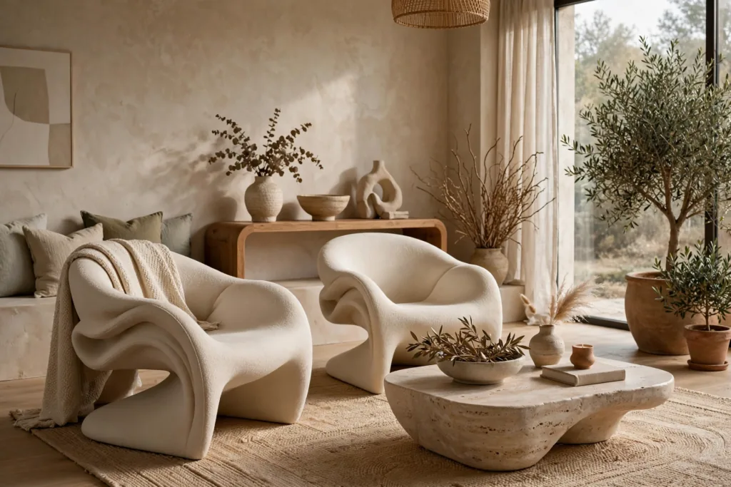 Sculptural Accent Chairs - living room decor ideas