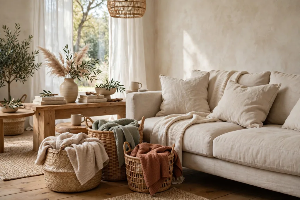 Decorative Baskets for Storage - living room decor ideas