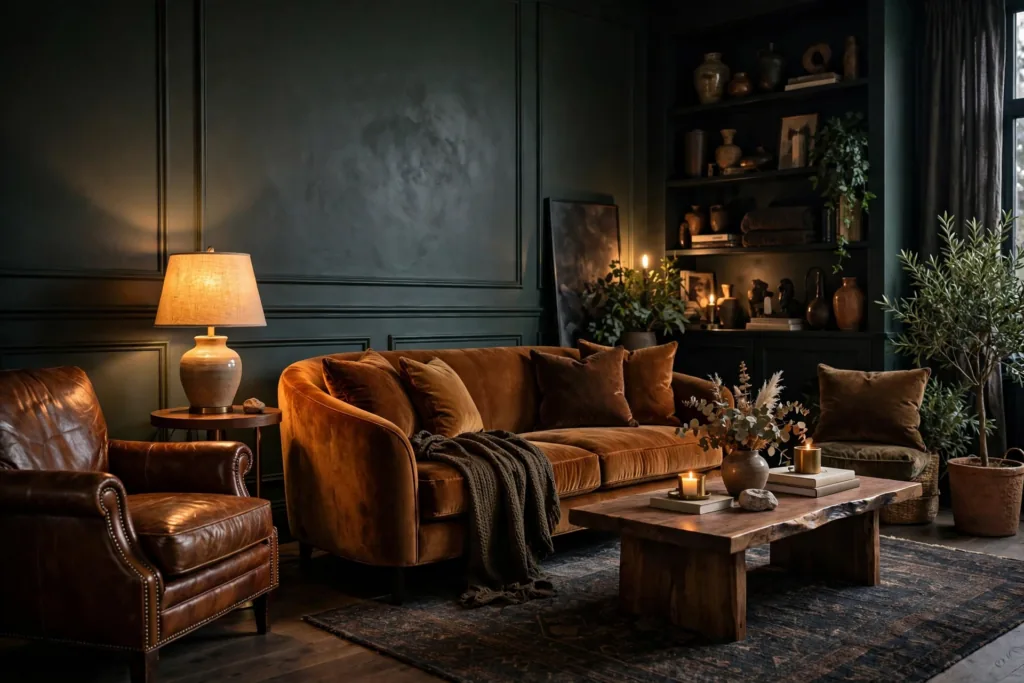 Moody Dark Walls - living room decor ideas