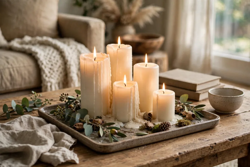 Candle Clusters - cozy living room ideas