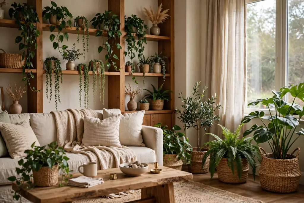Indoor Plants and Greenery - cozy living room ideas