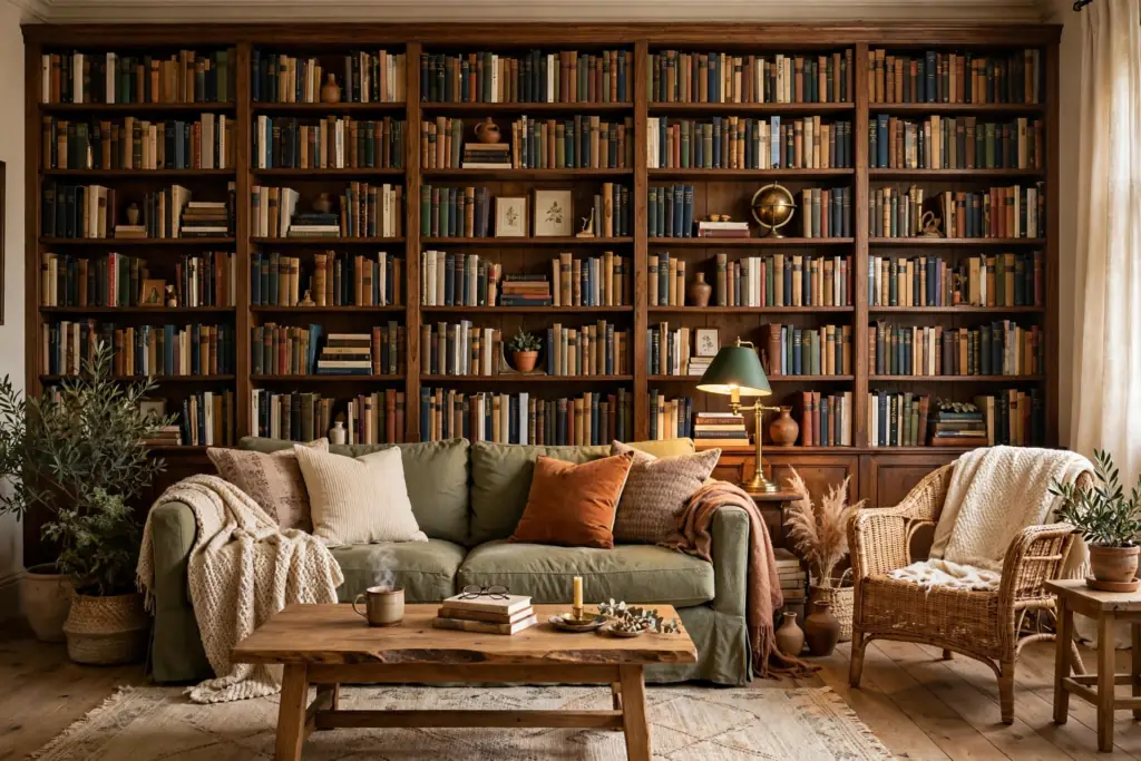 Bookshelves Full of Stories - cozy living room ideas
