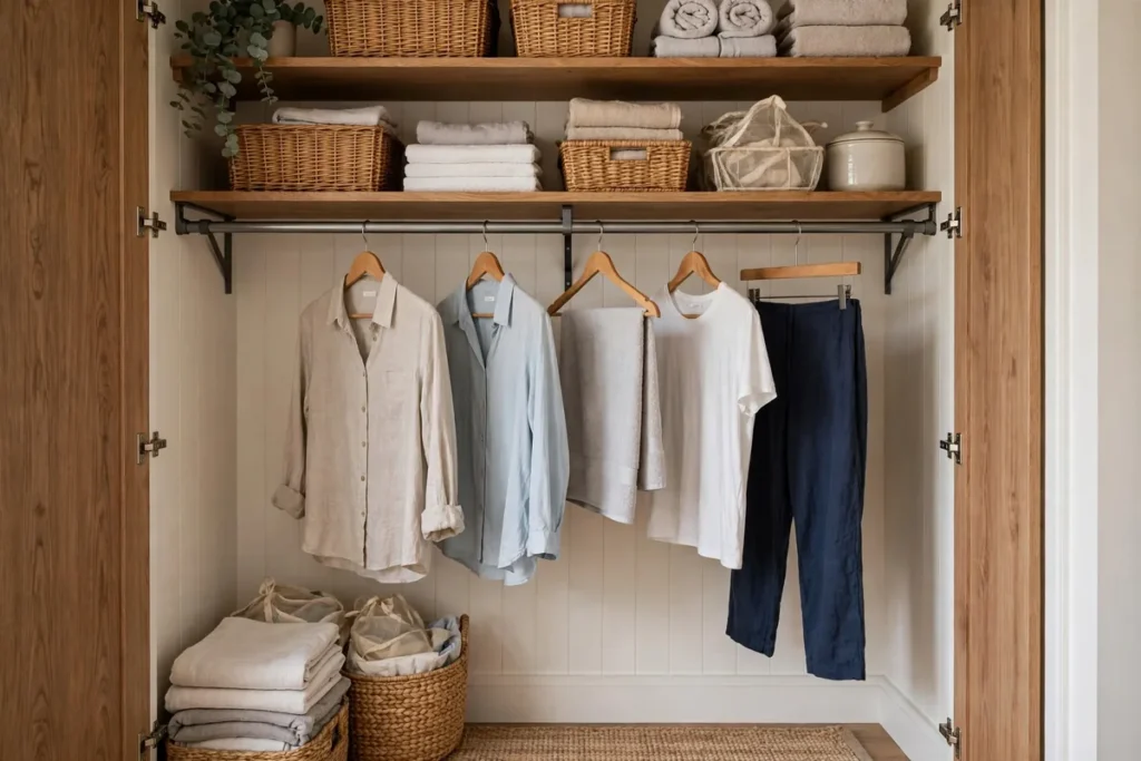 Hanging Rod for Air-Dry Clothes - laundry closet ideas