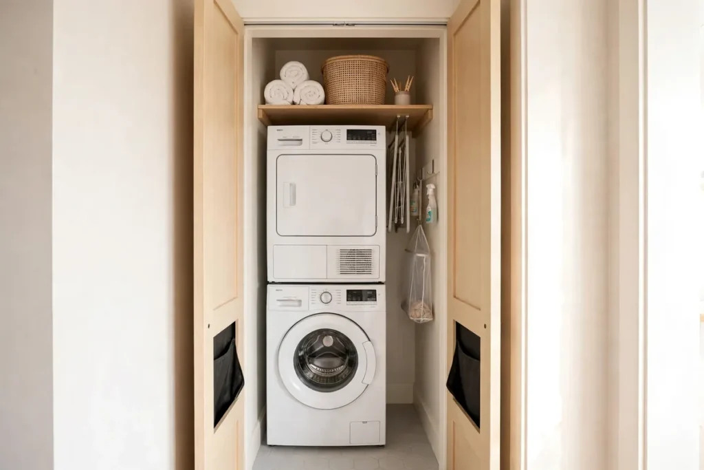 Pocket Doors to Save Space - laundry closet ideas