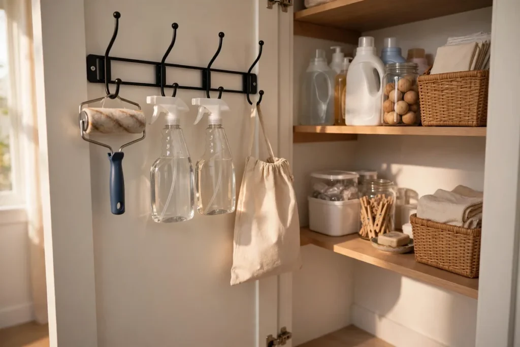 Over-the-Door Hooks - laundry closet ideas