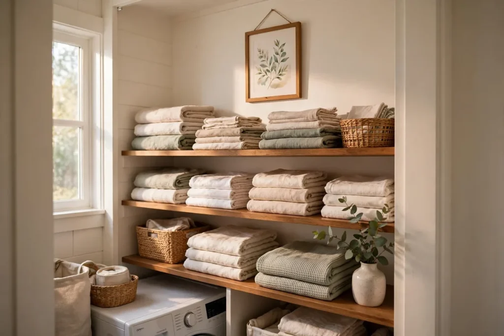 Framed Art for a Pretty Touch - laundry closet ideas