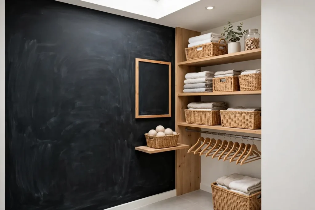 Chalkboard Wall for Notes - laundry closet ideas