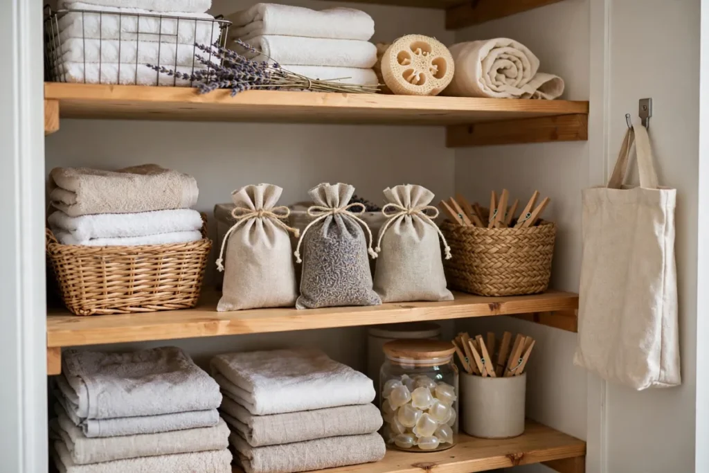 Dried Lavender Sachets for Fresh Scent - laundry closet ideas