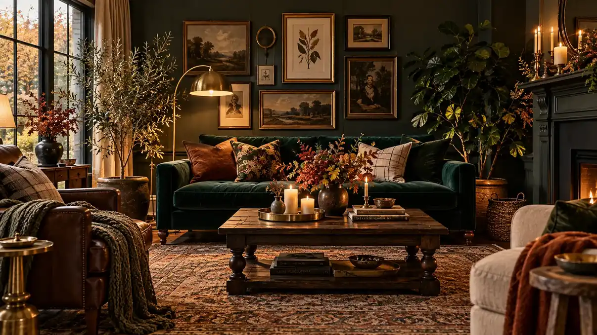 Cozy styled living room interior