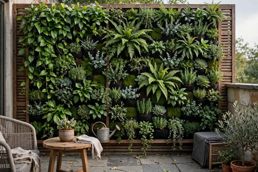 Vertical Garden Wall - small patio makeover ideas