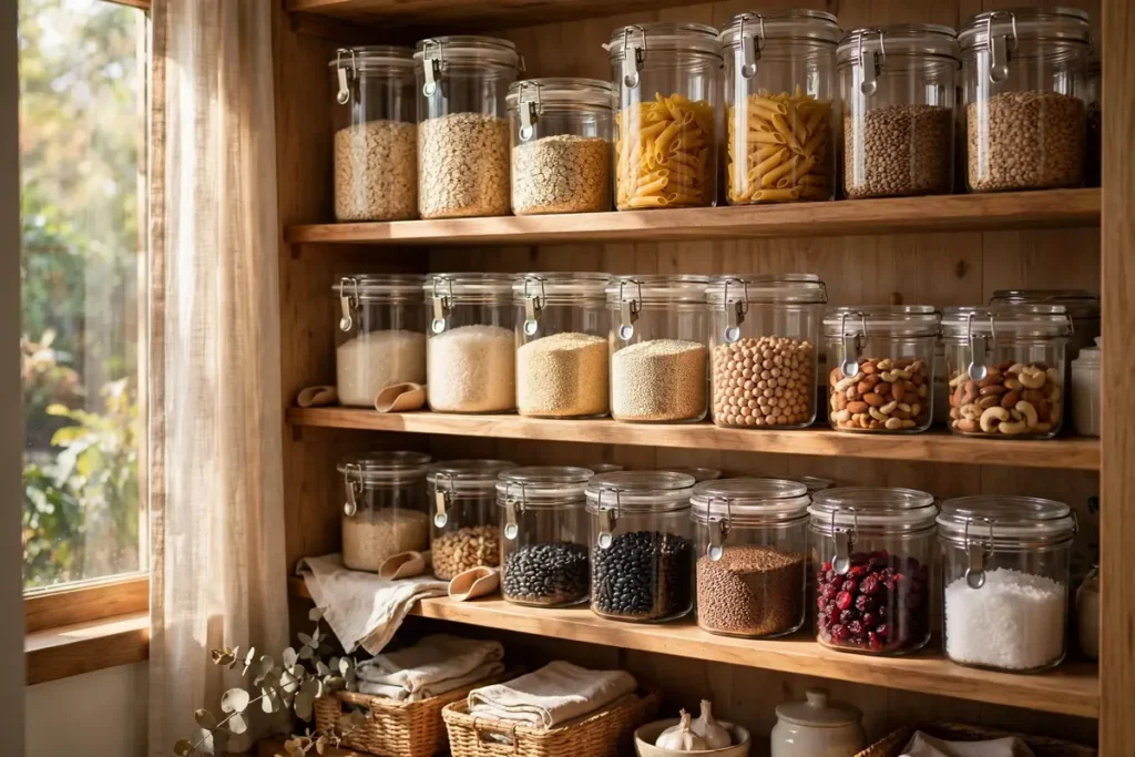 Clear Airtight Containers for Dry Goods - pantry organization ideas
