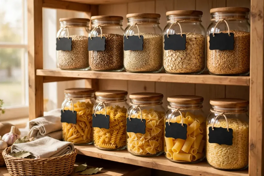 Chalkboard Labels on Jars - pantry organization ideas