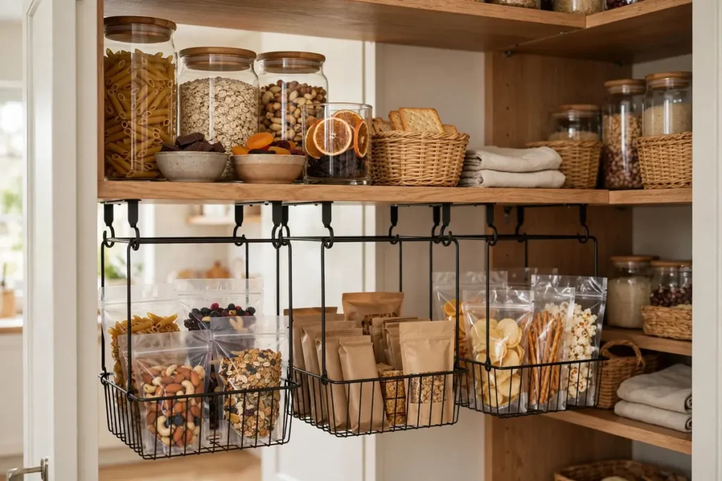 Under-Shelf Baskets - pantry organization ideas