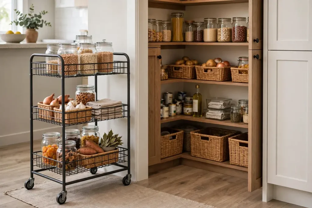 Rolling Pantry Cart - pantry organization ideas