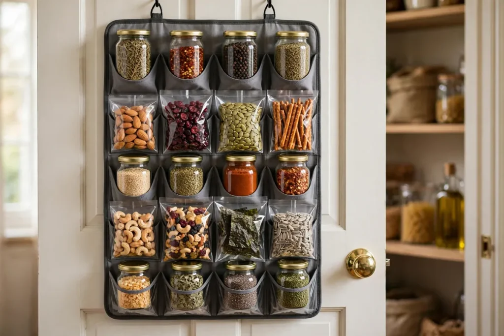 Over-the-Door Shoe Organizer for Small Items - pantry organization ideas