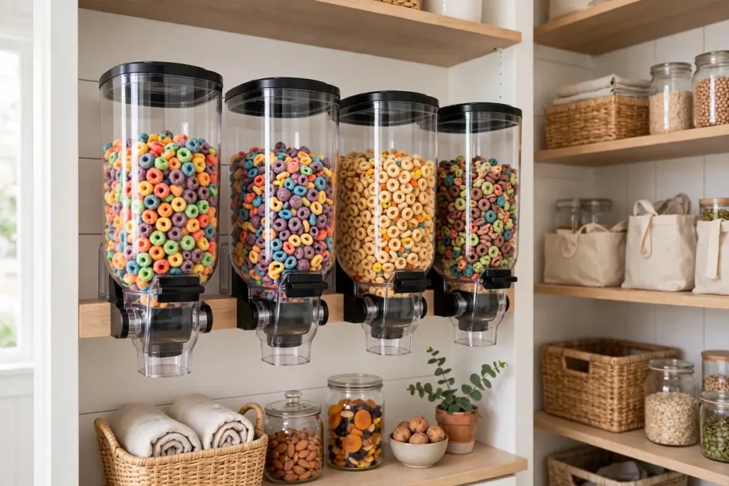 Cereal Dispensers - pantry organization ideas