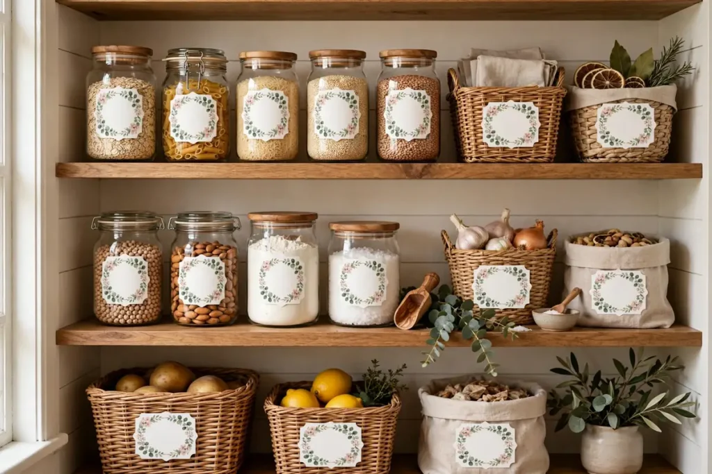 Pretty Pantry Labels - pantry organization ideas