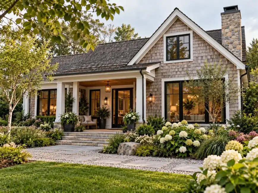 Rustic Cedar Shingle Bungalow - modern bungalow designs
