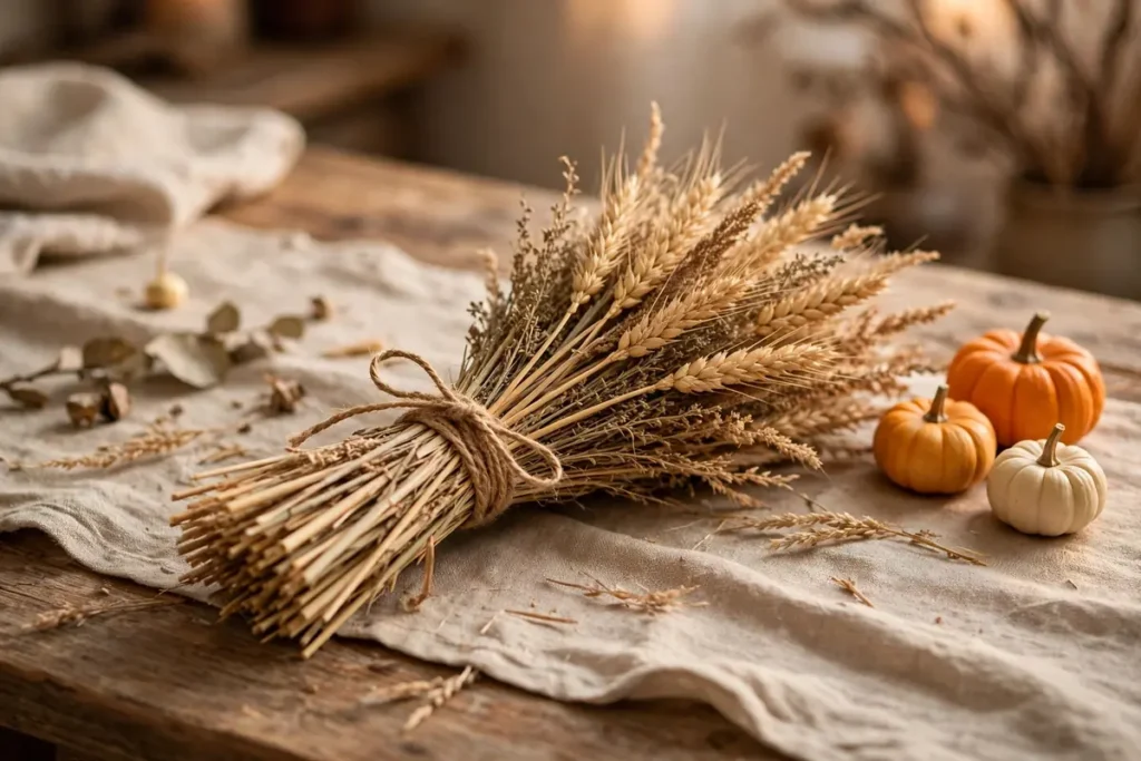 Wheat and Dried Grass Bundle - budget thanksgiving table ideas
