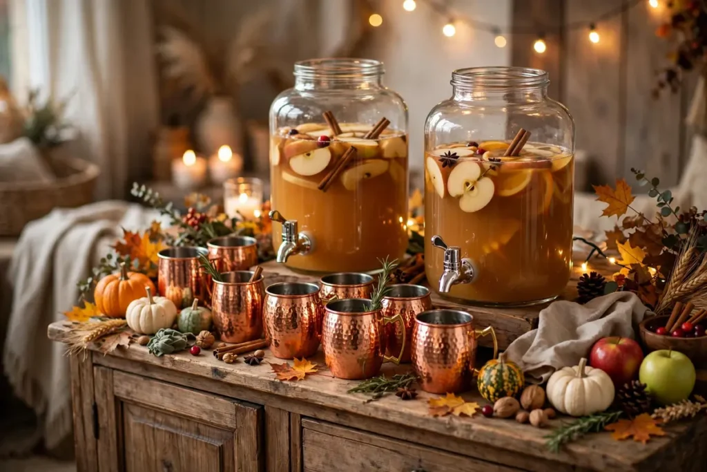 Seasonal Cocktail Station - budget thanksgiving table ideas