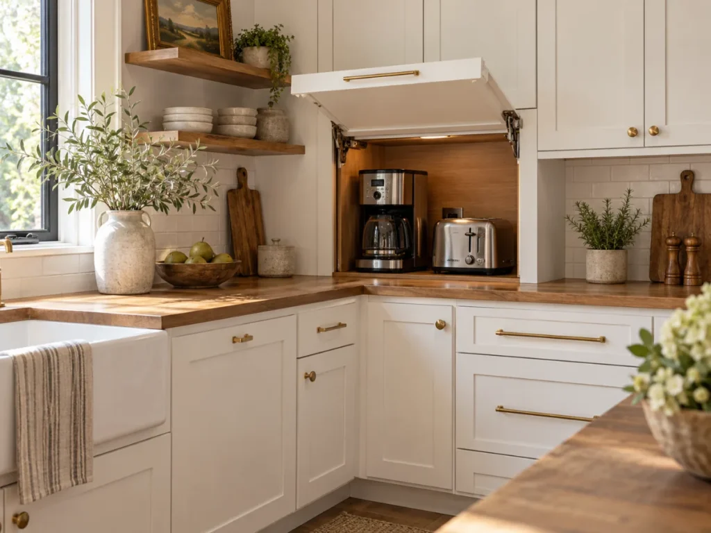 Hidden Appliance Garage - modern farmhouse kitchen ideas